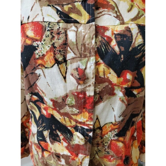 Choices Womens Multicolor Floral Long Sleeve Buttons Front Casual Jacket Size L - Picture 3 of 12